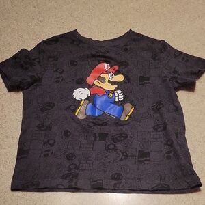 DARK GRAY MARIO SHIRT WITH BLACK MARIO GAME ACCENTS